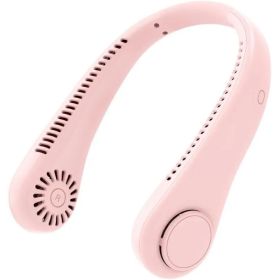 Portable Neck Fan - Rechargeable Personal Fan With Neck Support, 5-Speed Quiet Lightweight Long Lasting Neck Fan, Battery Operated Full Surround (Option: 1200mahpink)