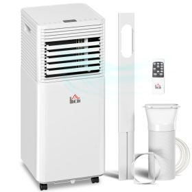 10000 BTU Mobile Air Conditioner for Cooling and Dehumidifying, Remote Control, 24H Timer, LED Display, White (Option: White-380x375x875 mm)