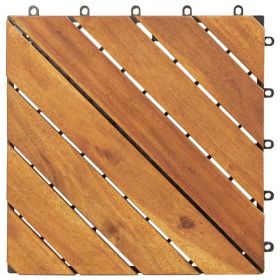 10PC 12inch*12inch High-quality Acacia Wood Modular Flooring, Model 08, Is Easy To Install And Enhances Your Home's Elegance And Comfort. (Option: floorblocks)