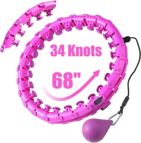 34 Knots Weighted Workout Hoop Plus Size, Smart Waist Exercise Ring for Adults Weight Loss (Color: 34Knots Purple)