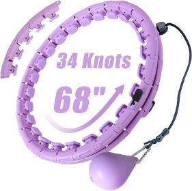 34 Knots Weighted Workout Hoop Plus Size, Smart Waist Exercise Ring for Adults Weight Loss (Color: 34Links Purple)