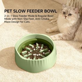 Fast food/slow food can easily switch bowls, adapting to different pet eating habits, cross-border hot selling pet supplies (Color: green)