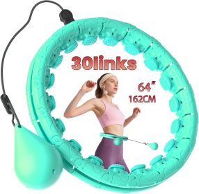Weighted Infinity Exercise Hoop - 64in 30 Links Smart Hoop for Adult Weight Loss (Color: 30-Cyan)