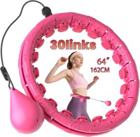 Weighted Infinity Exercise Hoop - 64in 30 Links Smart Hoop for Adult Weight Loss (Color: 30-Pink)