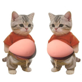 Car door anti-collision sticker, soft silicone anti-scratch protective sticker, cute cartoon car door anti-collision strip (Style: a pair of cats)