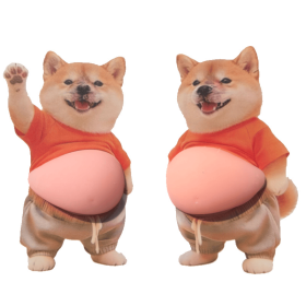 Car door anti-collision sticker, soft silicone anti-scratch protective sticker, cute cartoon car door anti-collision strip (Style: A pair of happy Shiba Inus)
