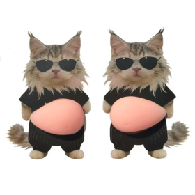 Car door anti-collision sticker, soft silicone anti-scratch protective sticker, cute cartoon car door anti-collision strip (Style: A pair of bodyguard cats)