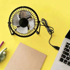 4" USB Powered Adjustable Head Personal Desk Fan Black (Option: Black)