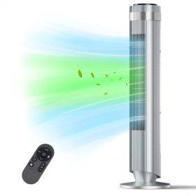 The Bedroom Is Equipped With A Silent Tower-type Fan, A 28-decibel Standing Fan, Intelligent Automatic Mode, And A 64' Swivel Bladeless Cooling F (Option: Silver)